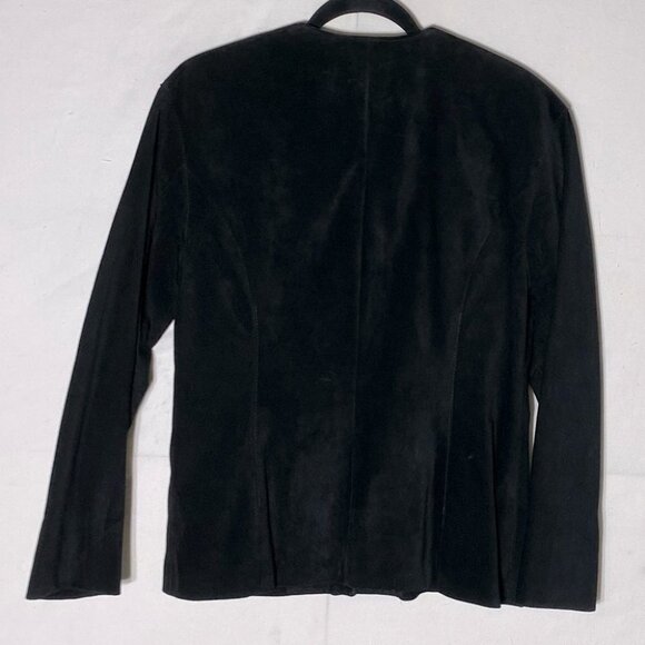 Vintage Danier black suede button front light jacket 90s blazer S - Picture 12 of 13